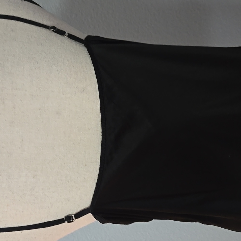 CALYPSO ST BARTH Silk Lace Trim Black Camisole Adjustable Straps Sz Large - Picture 11 of 14